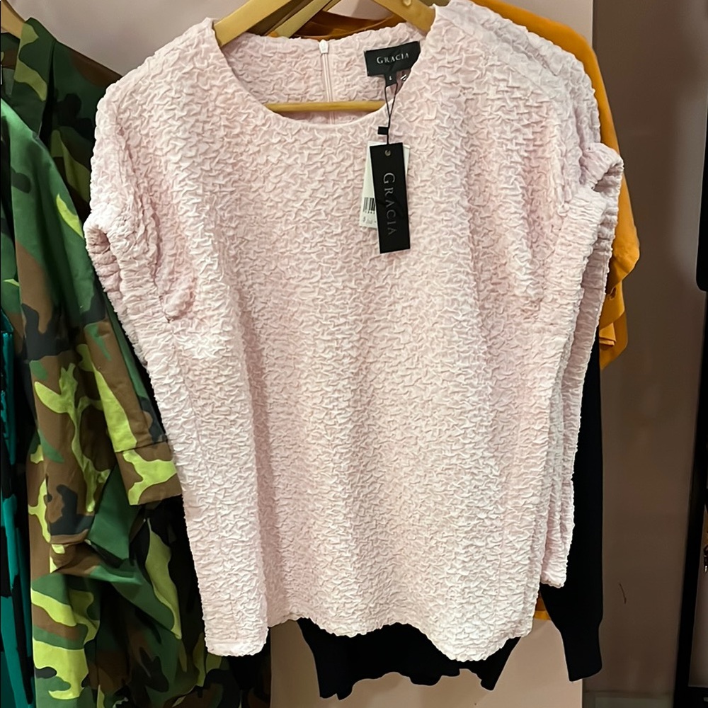 Gracia‎ Light Pink Textured Blouse